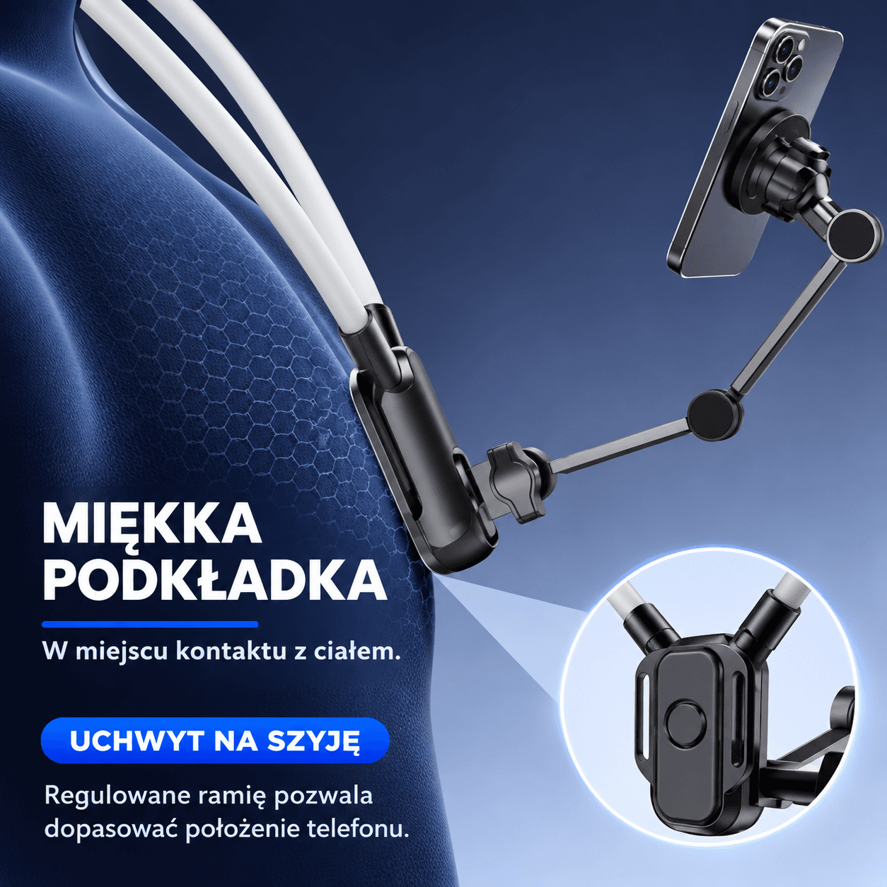 Uchwyt na szyję do telefonu – do nagrywania POV, składany